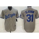 Men's Los Angeles Dodgers #31 Tyler Glasnow Gray Alternate Team Logo Cool Base Jersey