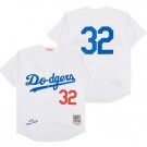 Men's Los Angeles Dodgers #32 Sandy Koufax 1958 White Throwback Jersey