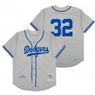Men's Los Angeles Dodgers #32 Sandy Koufax Gray 1955 Throwback Jersey