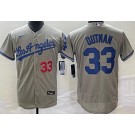 Men's Los Angeles Dodgers #33 James Outman Gray Authentic Jersey