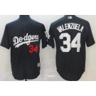 Men's Los Angeles Dodgers #34 Fernando Valenzuela Black 2019 Cool Base Jersey