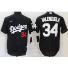 Men's Los Angeles Dodgers #34 Fernando Valenzuela Black 2020 Cool Base Jersey