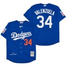Men's Los Angeles Dodgers #34 Fernando Valenzuela Blue 1981 Throwback Jersey