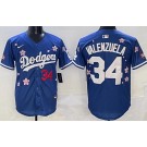 Men's Los Angeles Dodgers #34 Fernando Valenzuela Blue 2025 Tokyo Series Limited Jersey