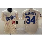 Men's Los Angeles Dodgers #34 Fernando Valenzuela Cream 2025 Tokyo Series Limited Jersey