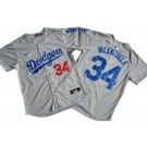 Men's Los Angeles Dodgers #34 Fernando Valenzuela Gray Limited Jersey