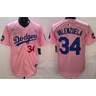 Men's Los Angeles Dodgers #34 Fernando Valenzuela Pink 2025 Tokyo Series Limited Jersey