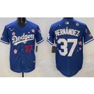 Men's Los Angeles Dodgers #37 Teoscar Hernandez Blue 2025 Tokyo Series Limited Jersey