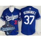 Men's Los Angeles Dodgers #37 Teoscar Hernandez Blue 2025 World Series Champions Limited Jersey