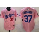 Men's Los Angeles Dodgers #37 Teoscar Hernandez Pink 2025 Tokyo Series Limited Jersey