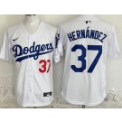 Men's Los Angeles Dodgers #37 Teoscar Hernandez White Limited Jersey