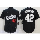 Men's Los Angeles Dodgers #42 Jackie Robinson Black 2020 Cool Base Jersey