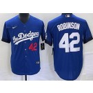 Men's Los Angeles Dodgers #42 Jackie Robinson Blue City Player Number Cool Base Jersey