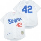 Men's Los Angeles Dodgers #42 Jackie Robinson White 1955 Throwback Jersey