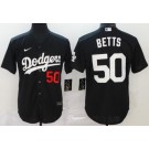 Men's Los Angeles Dodgers #50 Mookie Betts Black 2020 Cool Base Jersey