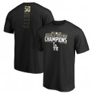 Men's Los Angeles Dodgers #50 Mookie Betts Black 2020 World Series Champions T Shirt 1078