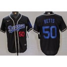 Men's Los Angeles Dodgers #50 Mookie Betts Black Fashion Baseball Jersey
