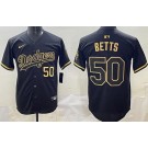 Men's Los Angeles Dodgers #50 Mookie Betts Black Gold Limited Jersey