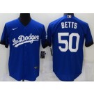 Men's Los Angeles Dodgers #50 Mookie Betts Blue 2021 City Cool Base Jersey
