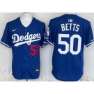 Men's Los Angeles Dodgers #50 Mookie Betts Blue Limited Jersey