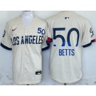 Men's Los Angeles Dodgers #50 Mookie Betts Cream 2024 City Connect Limited Jersey