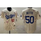 Men's Los Angeles Dodgers #50 Mookie Betts Cream 2025 Tokyo Series Limited Jersey