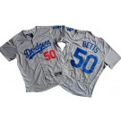 Men's Los Angeles Dodgers #50 Mookie Betts Gray Authentic Jersey