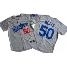 Men's Los Angeles Dodgers #50 Mookie Betts Gray Limited Cool Base Jersey