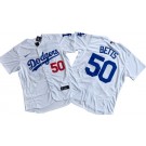 Men's Los Angeles Dodgers #50 Mookie Betts White Authentic Jersey