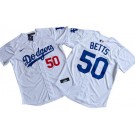 Men's Los Angeles Dodgers #50 Mookie Betts White Limited Cool Base Jersey