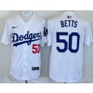 Men's Los Angeles Dodgers #50 Mookie Betts White Limited Jersey