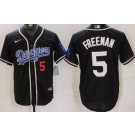 Men's Los Angeles Dodgers #5 Freddie Freeman Black Fashion Baseball Jersey