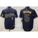 Men's Los Angeles Dodgers #5 Freddie Freeman Black Gold Champions Limited Jersey