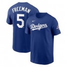 Men's Los Angeles Dodgers #5 Freddie Freeman Blue 2024 World Series Champions T Shirt
