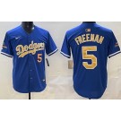 Men's Los Angeles Dodgers #5 Freddie Freeman Blue 2025 Gold Collection Limited Jersey