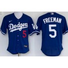 Men's Los Angeles Dodgers #5 Freddie Freeman Blue Authentic Jersey