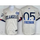 Men's Los Angeles Dodgers #5 Freddie Freeman Cream 2024 City Connect Limited Jersey