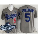 Men's Los Angeles Dodgers #5 Freddie Freeman Gray 2025 World Series Limited Jersey