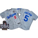 Men's Los Angeles Dodgers #5 Freddie Freeman Gray Alternate 2024 World Series Limited Jersey