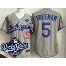 Men's Los Angeles Dodgers #5 Freddie Freeman Gray Alternate 2025 World Series Limited Jersey