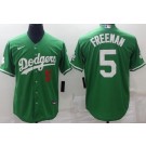 Men's Los Angeles Dodgers #5 Freddie Freeman Green Celtic Cool Base Jersey