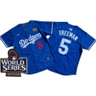 Men's Los Angeles Dodgers #5 Freddie Freeman Royal 2024 World Series Limited Jersey