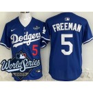 Men's Los Angeles Dodgers #5 Freddie Freeman Royal 2025 World Series Limited Jersey
