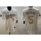 Men's Los Angeles Dodgers #5 Freddie Freeman White 2025 Gold Collection Limited Jersey
