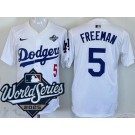 Men's Los Angeles Dodgers #5 Freddie Freeman White 2025 World Series Limited Jersey