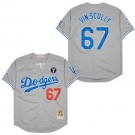 Men's Los Angeles Dodgers #67 Vin Scully Gray Throwback Jersey