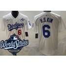 Men's Los Angeles Dodgers #6 Hyeseong Kim White 2025 World Series Limited Jersey