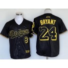 Men's Los Angeles Dodgers #8#24 Kobe Bryant Black City Cool Base Jersey