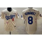 Men's Los Angeles Dodgers #8 Enrique Hernandez Cream 2025 Tokyo Series Limited Jersey