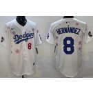 Men's Los Angeles Dodgers #8 Enrique Hernandez White 2025 Tokyo Series Limited Jersey